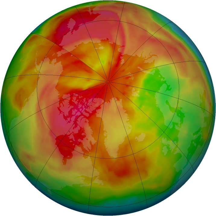 Arctic ozone map for 20 March 2010
